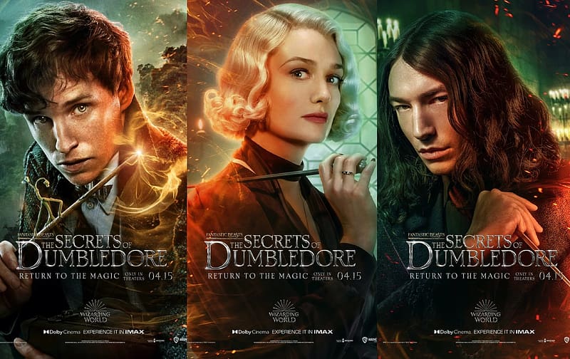 Fantastic Beasts: The Secrets of Dumbledore 2022, actress, collage, woman, afis, blonde, man, poster, the secrets of dumbledore, people, fantastic beasts, movie, actor, face, HD wallpaper