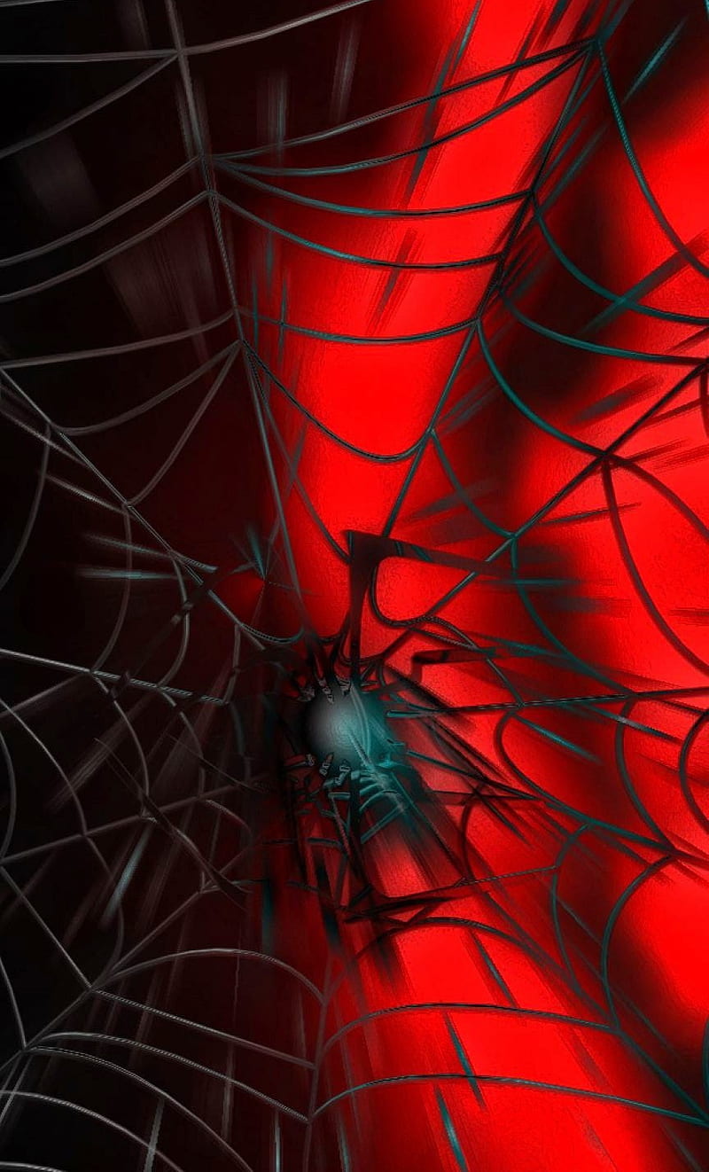 Red Web, man, red, spider, web, HD phone wallpaper