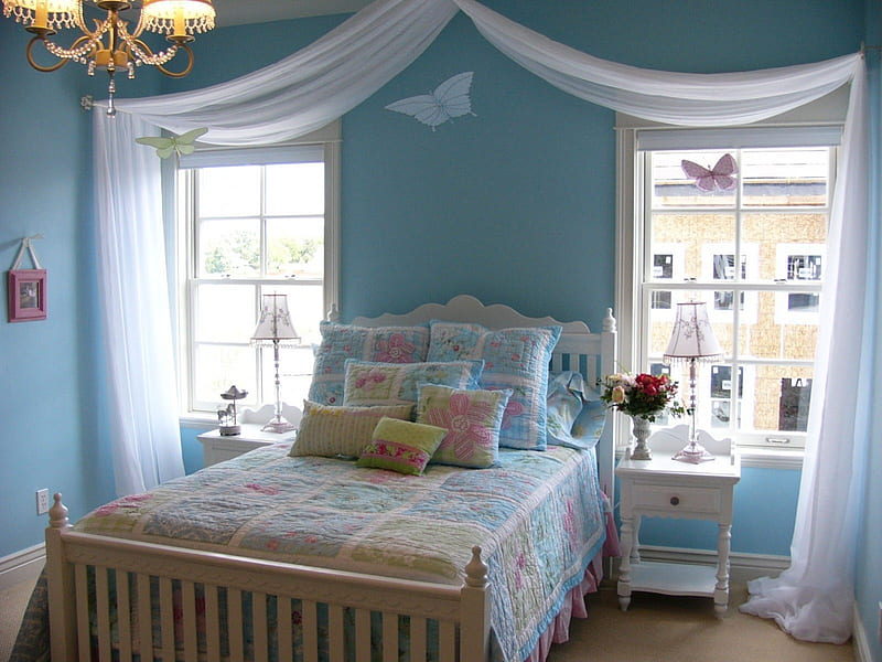 Kids Romantic Bedroom, romantic, ideas, room, pink, kids, decor, HD wallpaper
