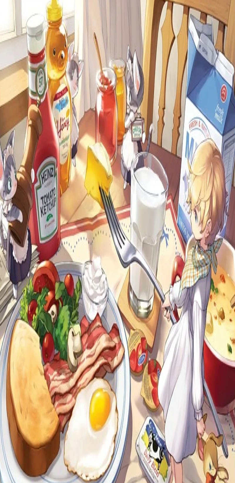 HD wallpaper: anime, food, breakfast | Wallpaper Flare