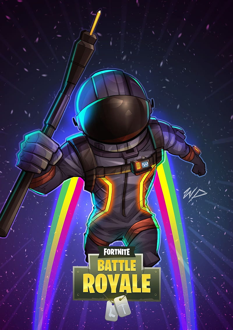Fortnite DarkVoyager, battle royale, dark voyager, game, rainbow, HD phone wallpaper