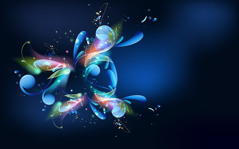 Armonía azul 5, flor, azul, vector, Fondo de pantalla HD | Peakpx