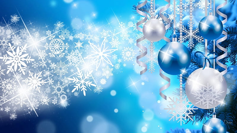 Christmas Blues, Christmas, Feliz Navidad, shine, sparkle, garland ...