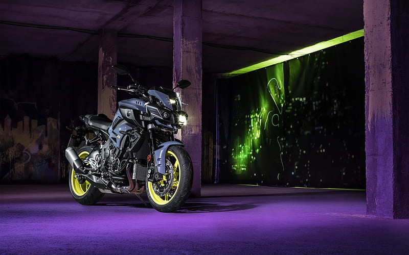 Yamaha MT-10 SP, night, 2017 bikes, superbikes, parking, sportbikes, Yamaha, HD wallpaper