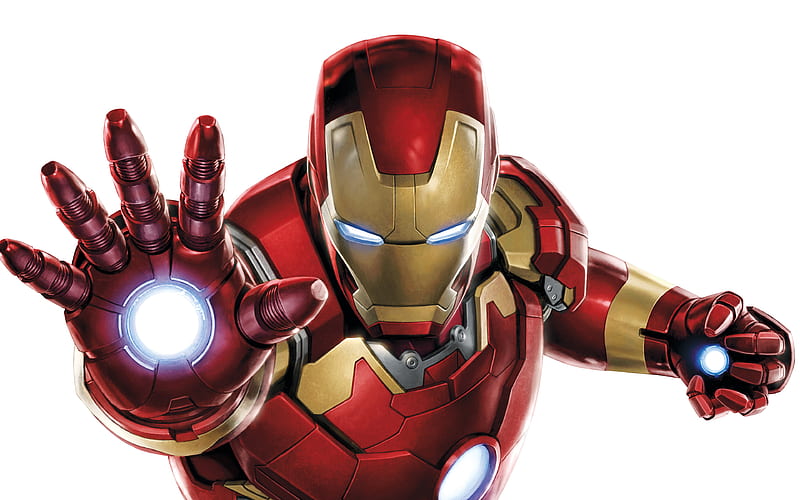IronMan superheroes, Iron Man, white background, Marvel Comics, HD wallpaper