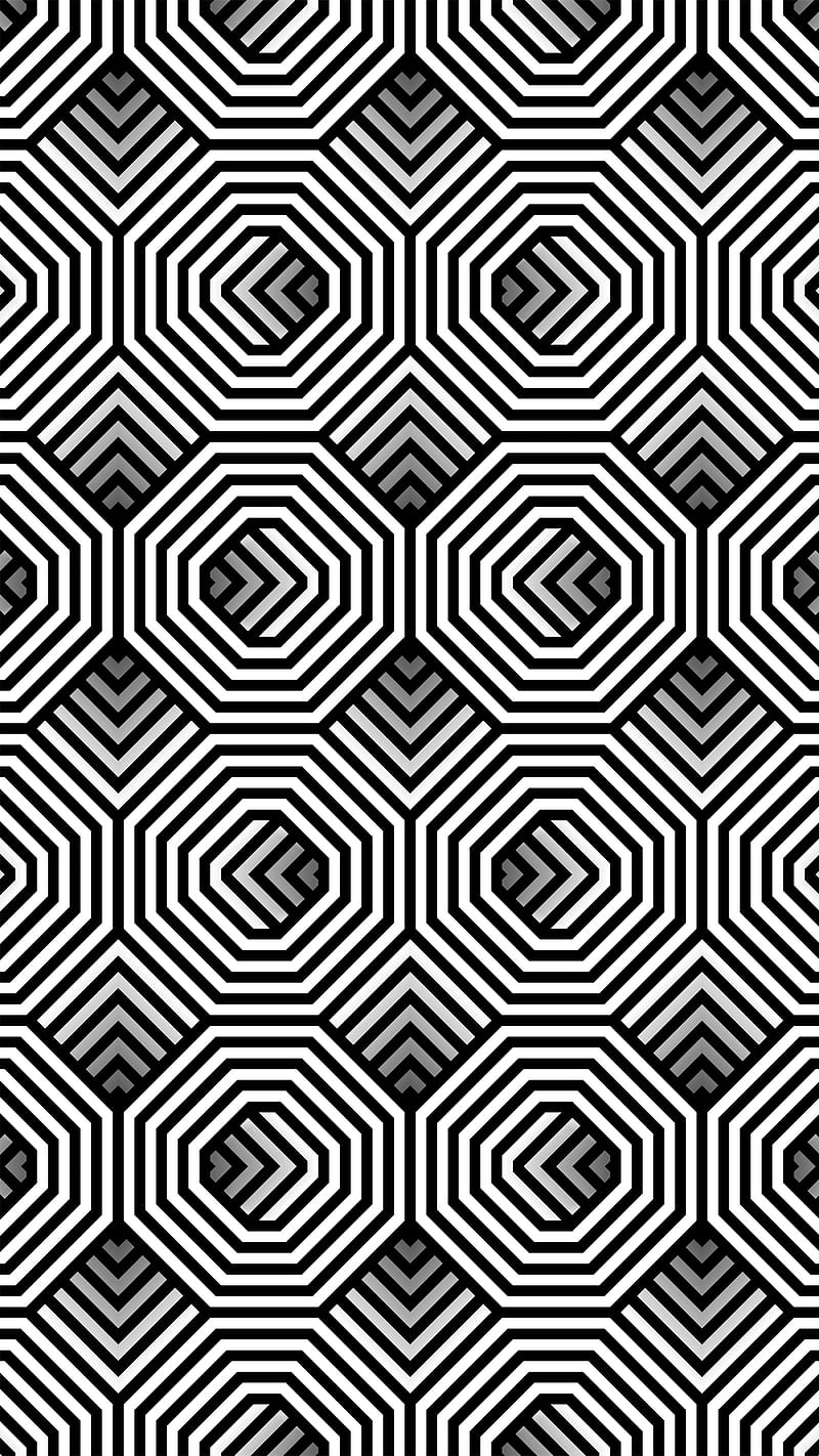 Pattern with passes, black-white, geometric, hypnotic, illusion, kinetic, motion, pass, square, texture, HD phone wallpaper