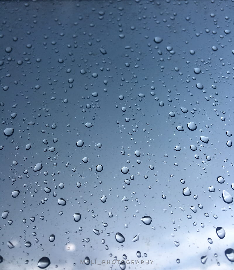 Teras yagmur, blue, drops, glass, live, rain, raindrops, screen, HD phone wallpaper