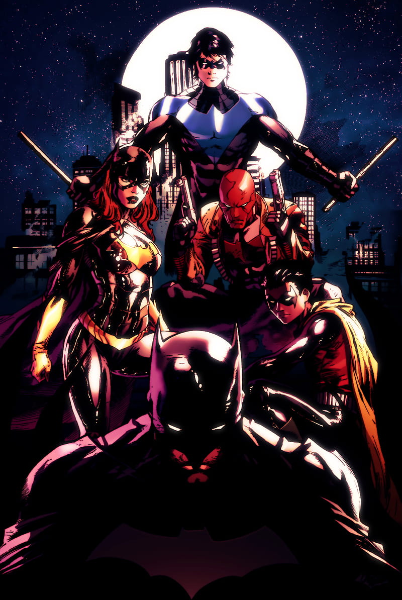 BatFamily, batgirl, batman, comics, dark, dc, gotham, knight, nightwing,  redhood, HD phone wallpaper | Peakpx