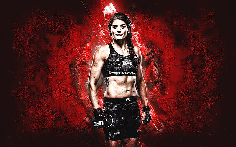 Julia Avila, UFC, MMA, American fighter, stone red background, Ultimate Fighting Championship, HD wallpaper