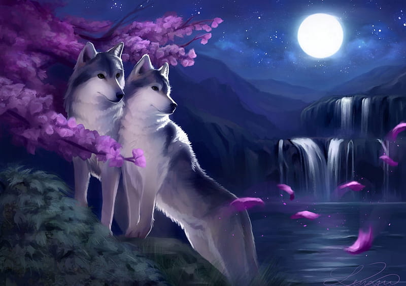 Love Wolf Couple, sad anime wolf HD wallpaper | Pxfuel