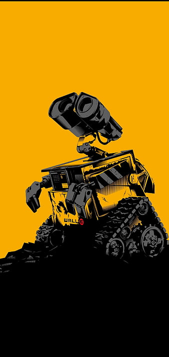 Wall E, animated, animation, awesome, cool, minimal, wall, wall e, yellow,  HD phone wallpaper | Peakpx
