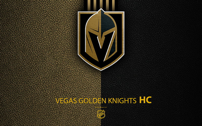Vegas Golden Knights, HC hockey team, NHL, leather texture, logo, emblem, National Hockey League, Las Vegas, Nevada, USA, hockey, Western Conference, Pacific Division, HD wallpaper