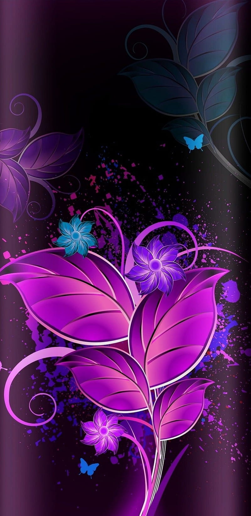 Colourful Floral, bonito, butterfly, fantasy, flowers, girly, pink, pretty, purple, HD phone wallpaper