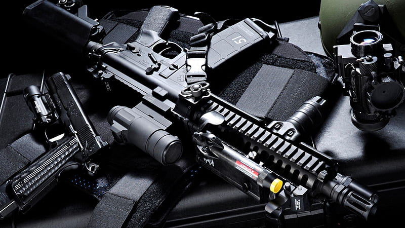 Machine gun, magizine, gun, scope, weapon, light, HD wallpaper | Peakpx