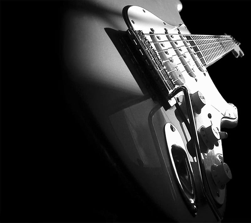 Guitar Black & White 2K wallpaper download