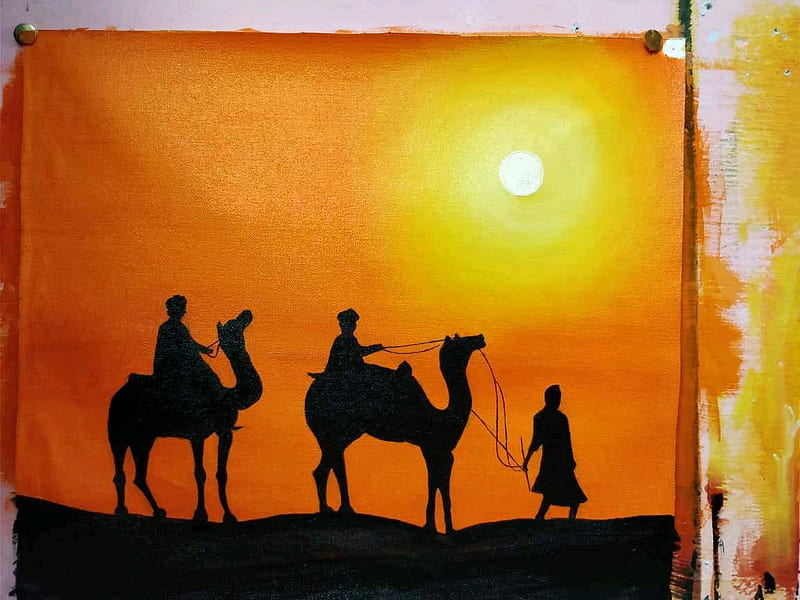 Acrylic colors Painting. Rajasthani touch, HD wallpaper