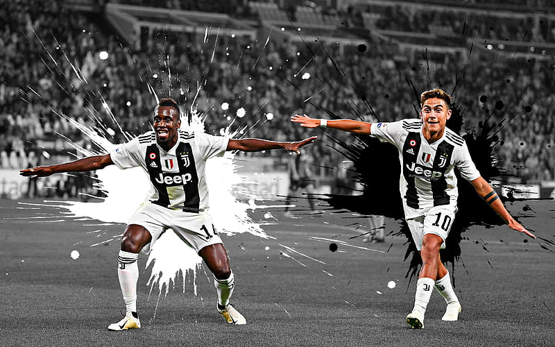 Paulo Dybala, Blaise Matuidi creative art, Juventus FC, Serie A, football players, Italian football club, Turin, Italy, HD wallpaper