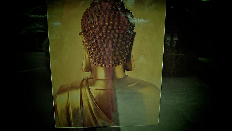 just behind wisdom, buddha, muted, golden, HD wallpaper
