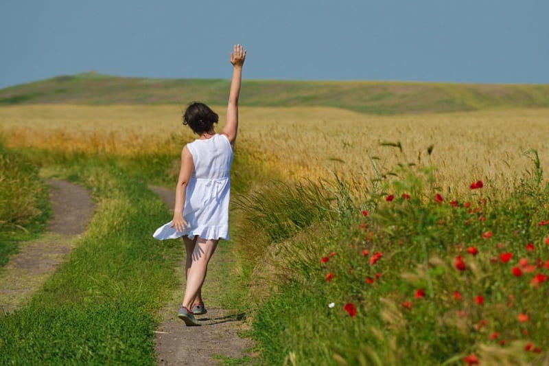 Happiness, Girl, Poppy, Field, HD wallpaper Happiness, Girl, Poppy, Field, HD wallpaper