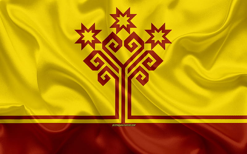 Flag of Chuvashia silk flag, Federal subjects of Russia, Chuvashia flag, Russia, silk texture, Chuvashia Republic, Russian Federation, HD wallpaper