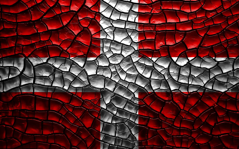 Flag of Savoy french provinces, cracked soil, France, Savoy flag, 3D art, Savoy, Provinces of France, administrative districts, Savoy 3D flag, Europe, HD wallpaper