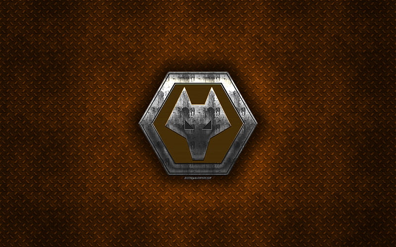 Wolverhampton Wanderers FC, wolves fc, English football club, orange metal texture, metal logo, emblem, Wolverhampton, England, Premier League, creative art, football, HD wallpaper