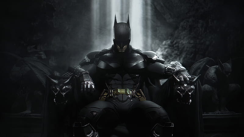 Batman Throne , batman, superheroes, digital-art, artwork, HD wallpaper