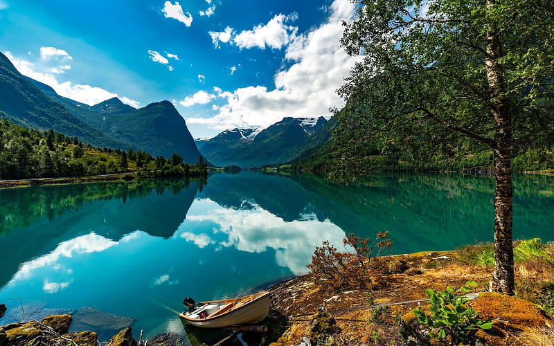 Norway, fjord, beautiful nature, summer vacation, Europe, HD wallpaper