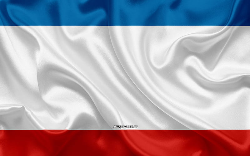 Flag of Crimea silk flag, autonomous republic, Crimea flag, silk texture, Crimea, HD wallpaper
