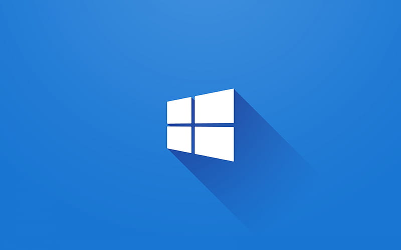 Windows 10 blue background, minimal, Windows logo, Microsoft, HD wallpaper