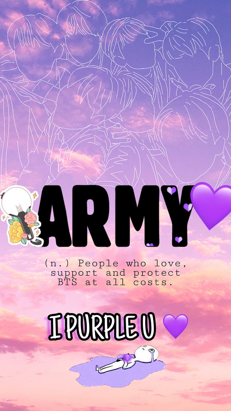 BTS Army , army, bangtan, bangtan boys, bangtan sonyeondan, bts, kpop, purple you, uwu, HD phone wallpaper