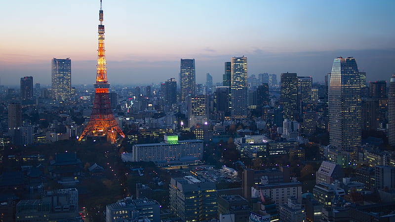 Cities, Twilight, Japan, Tokyo, Man Made, Tokyo Tower, HD wallpaper