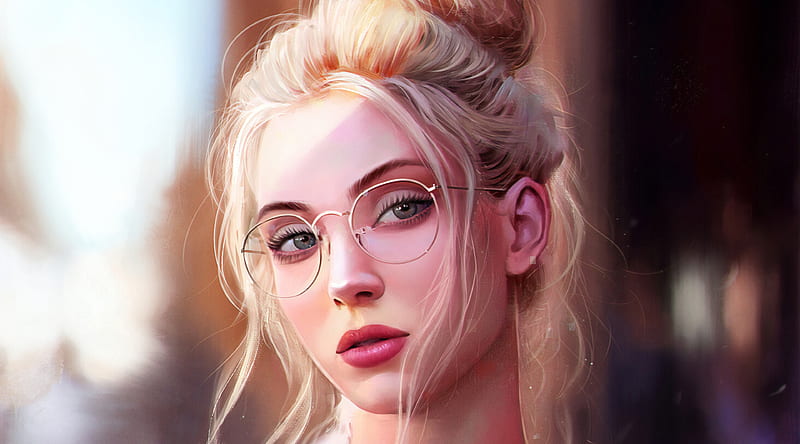 Pretty Girl Blonde Hair Painting Ultra, Artistic, Drawings, Illustration,  Girl, HD wallpaper | Peakpx