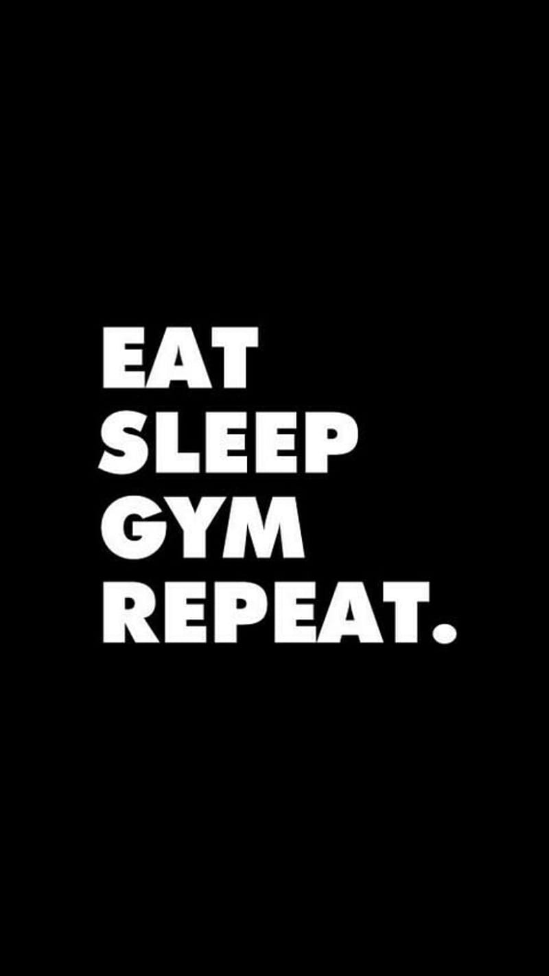 body building, black, eat, gym, repeat, sleep, HD phone wallpaper