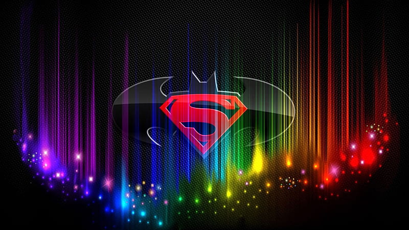 SUPERBATMAN Rainbow Star, hop, Batman, Rainbow, Super, Comics, Star, Superman, Heroe, HD wallpaper