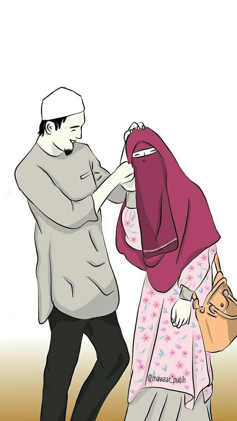 Muslim Love, Animated Work, art work, care, affection, HD phone wallpaper
