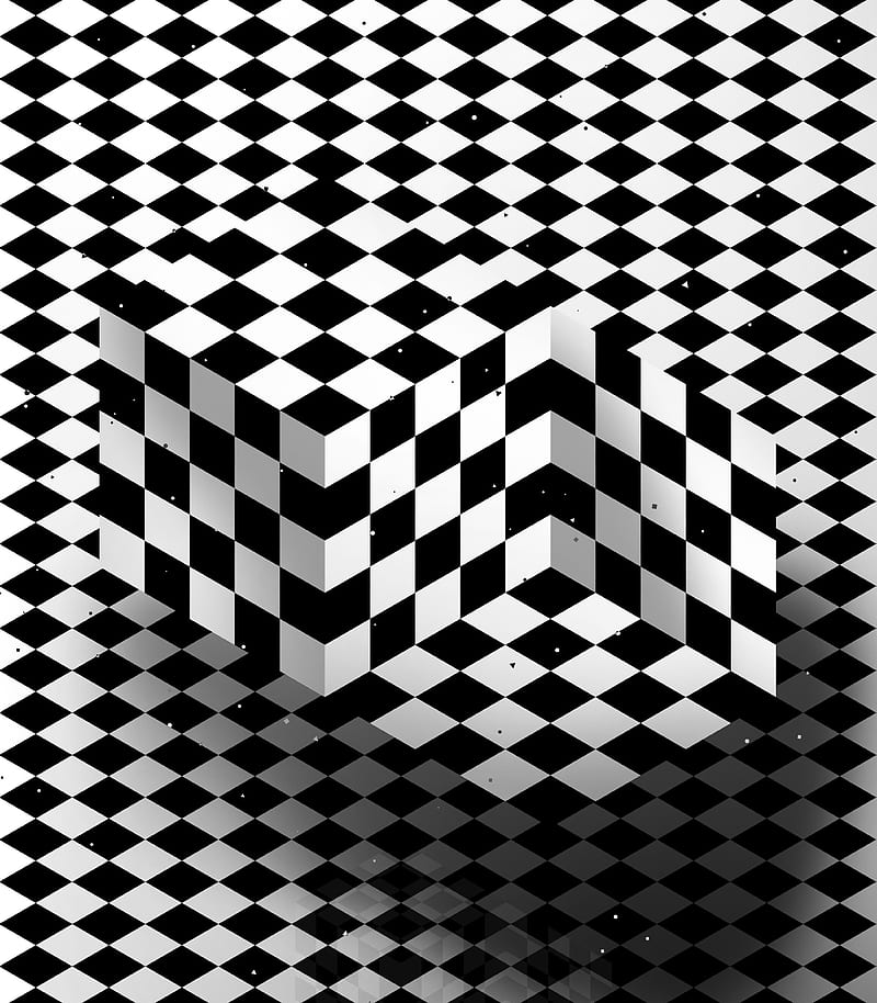 Bones are thrown, 3-d, Bones, Divin, abstraction, background, black-white, checkered, contemporary, cube, figure, geometric, geometry, illusion, illusive, illustration, impossible, kinetic, math, mathematics, modern, op-art, opart, optical, optical-art, optical-illusion, science, texture, visual, HD phone wallpaper