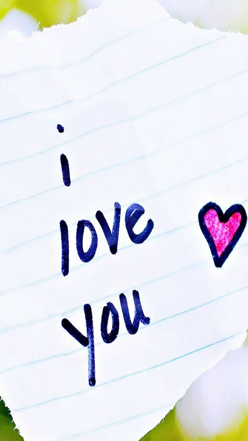 I Love U Written On Page, i love u, written, piece of paper, love, heart, HD phone wallpaper