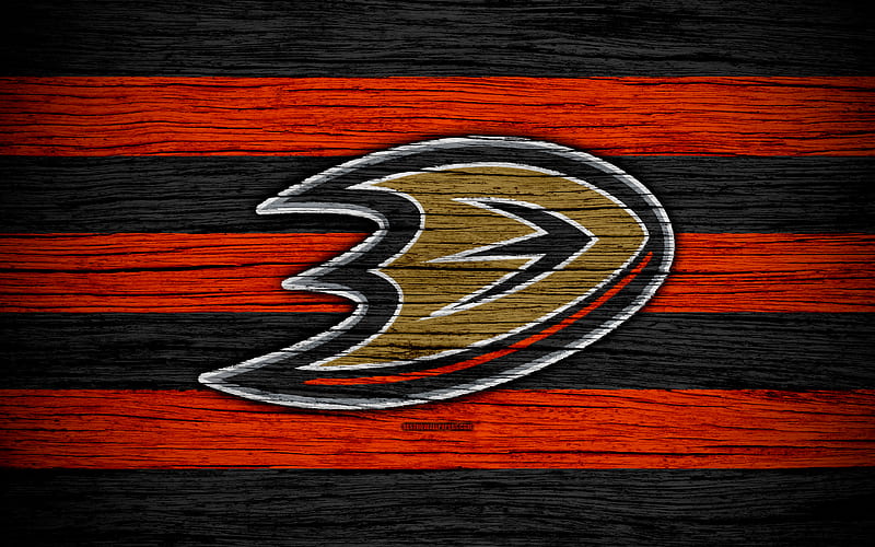 Anaheim Ducks NHL, hockey club, Western Conference, USA, logo, wooden texture, hockey, Pacific Division, HD wallpaper