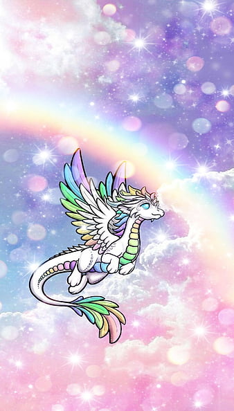 big rainbow dragon background wallpaper