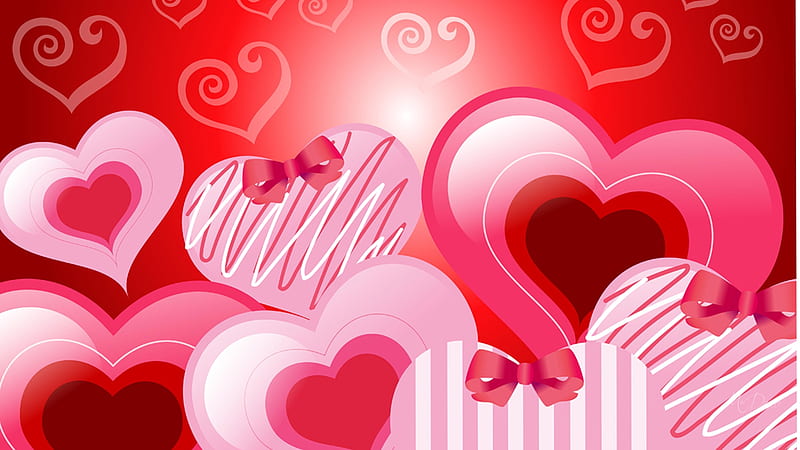 Valentine Hearts, February, red, Valentines Day, romance, holiday,  abstract, HD wallpaper | Peakpx