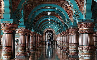 Mysore Palace in Karnataka, India, architecture, Asia, India, columns,  interior, HD wallpaper | Peakpx