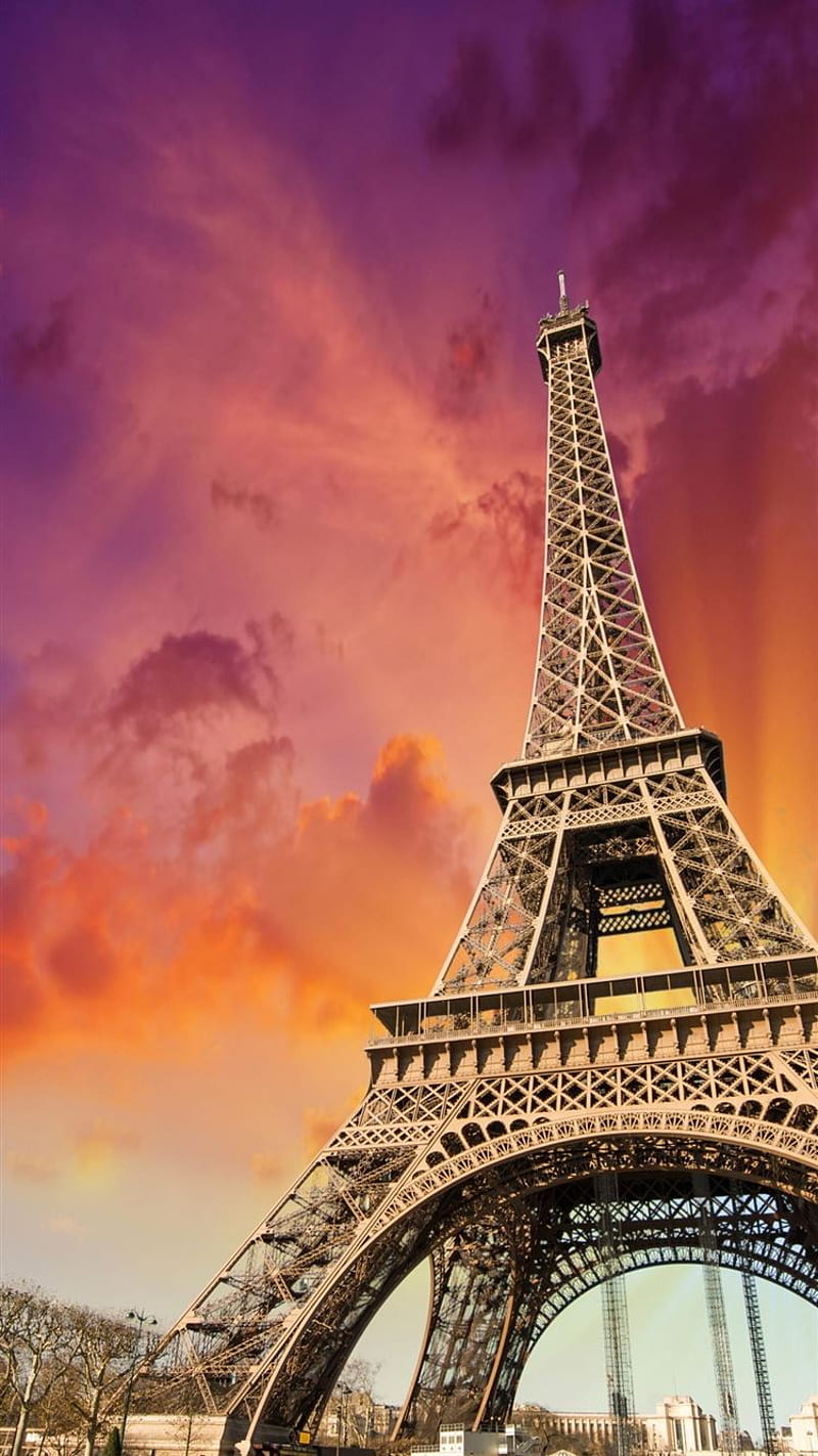 Eiffel Tower Wallpaper 4K, Sunset, Evening sky, Paris-hancorp34.com.vn