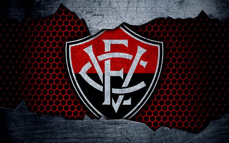 Vitoria Seria A, logo, grunge, Brazil, soccer, football club, metal texture, art, Vitoria FC, HD wallpaper