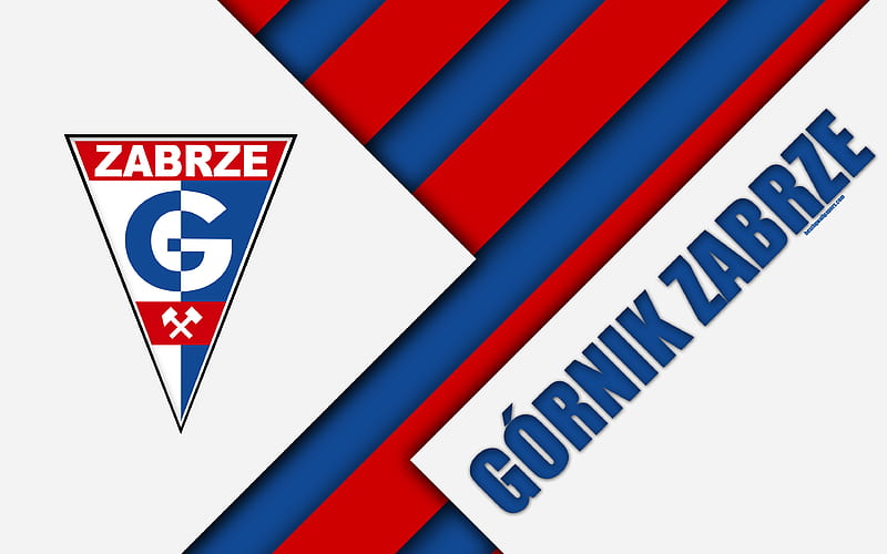 Gornik Zabrze FC logo, material design, Polish football club, white blue abstraction, Zabrze, Poland, Ekstraklasa, football, HD wallpaper
