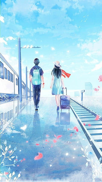 Couple Anime Couple Train Anime Boys Anime Girls Sleeping Wallpaper -  Resolution:2732x1536 - ID:1311405 - wallha.com