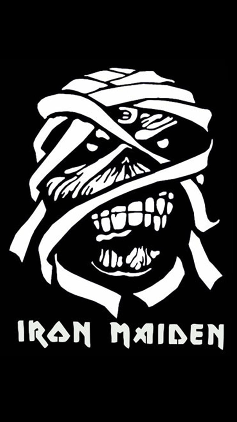 Iron Maiden Eddie Black White