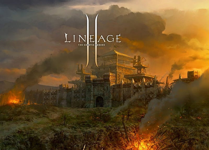 Lineage 2 The Chaotic Chronicle, fire, lineage 2, games, guerra, the chaotic chronicle, game, castle, HD wallpaper