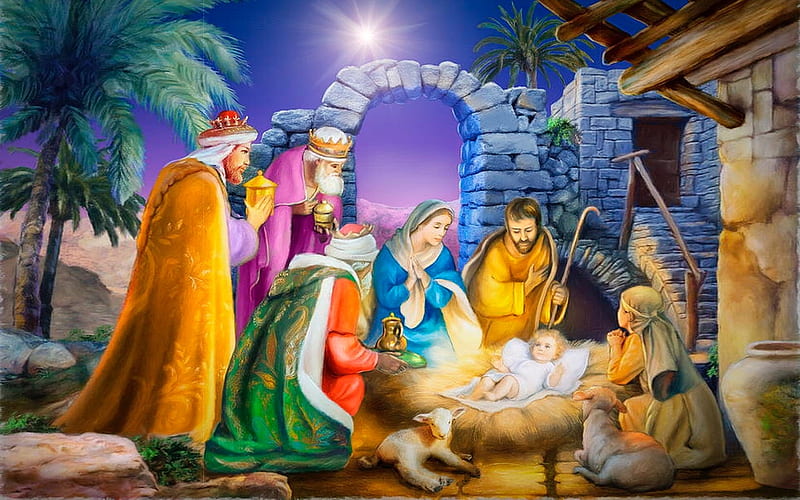 Gifts for Jesus, king of kings, christmas, lord, shepards, Jesus, Joseph, savior, wise men, mary, gifts, HD wallpaper