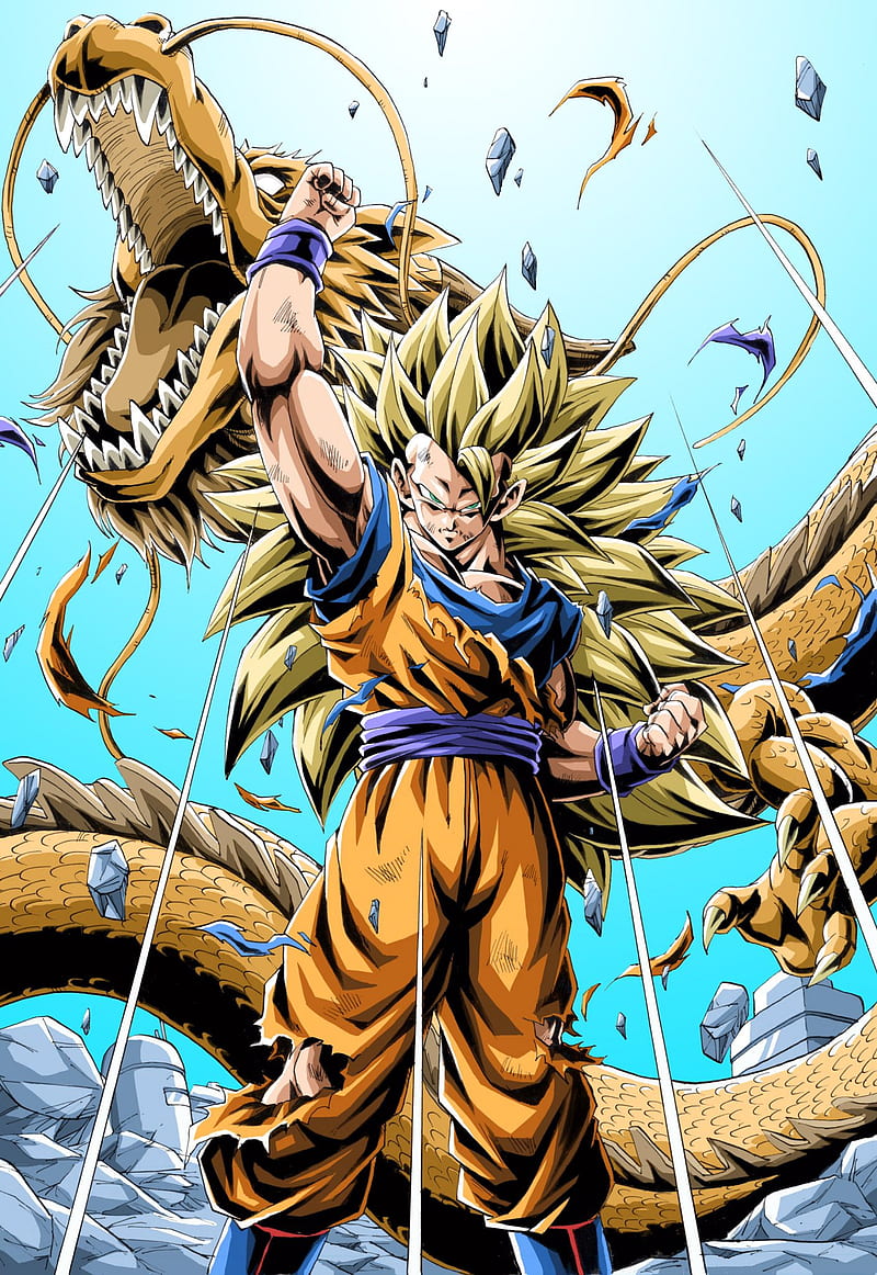 Goku SSJ 3, dragon, dragon ball, dragon ball super, dragon ball z